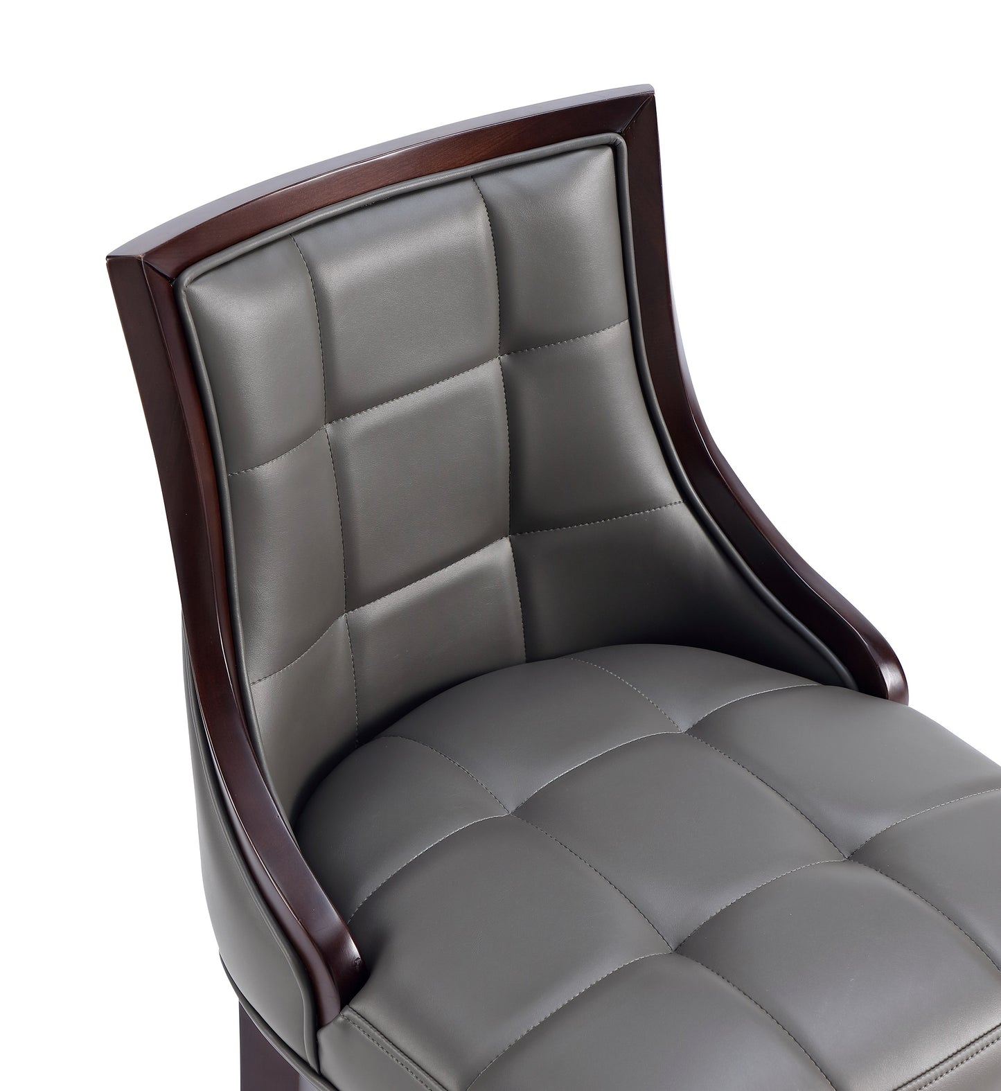 Manhattan Comfort Fifth Avenue Wood and Faux Leather Counter Height Bar Stool