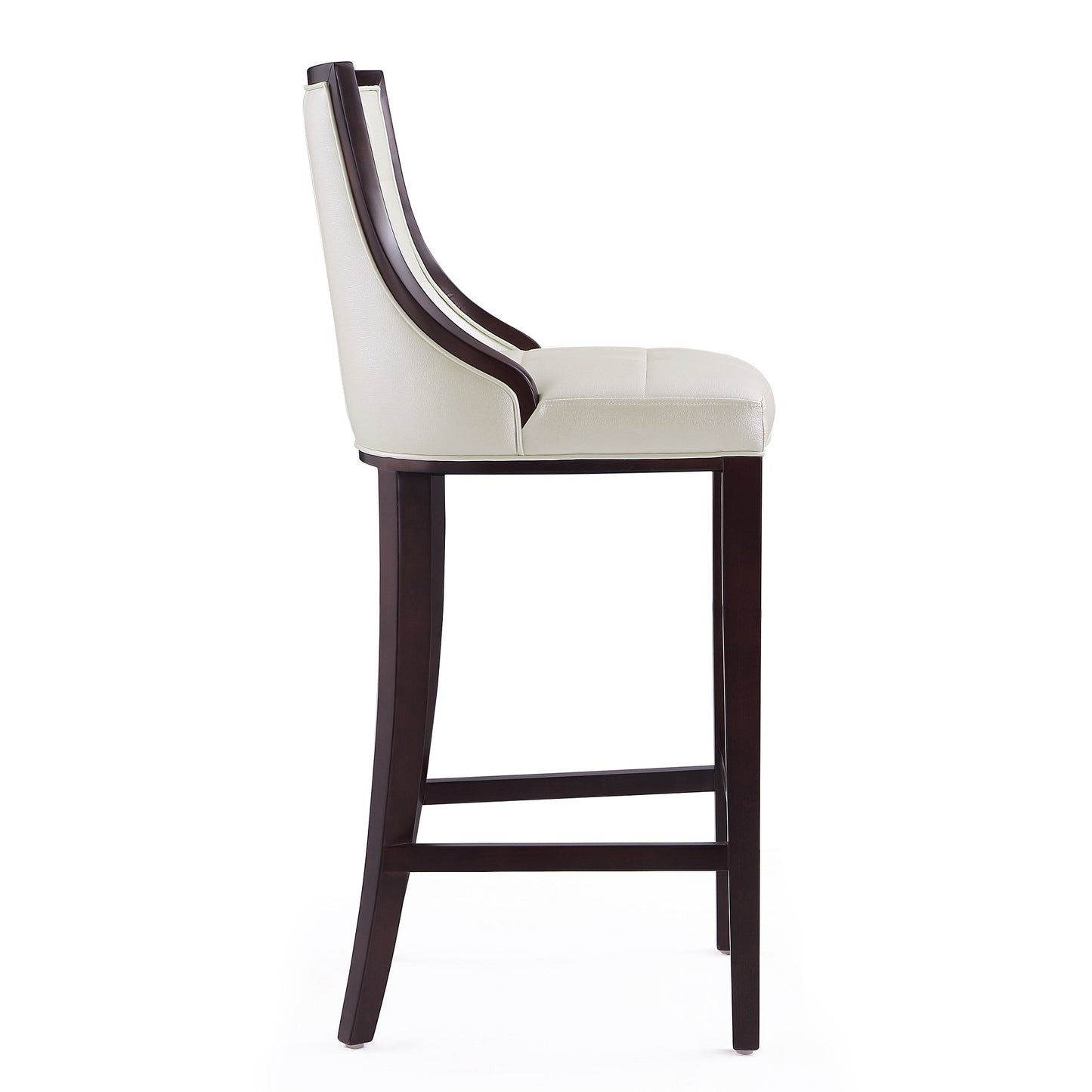 Manhattan Comfort Fifth Avenue Wood and Faux Leather Counter Height Bar Stool
