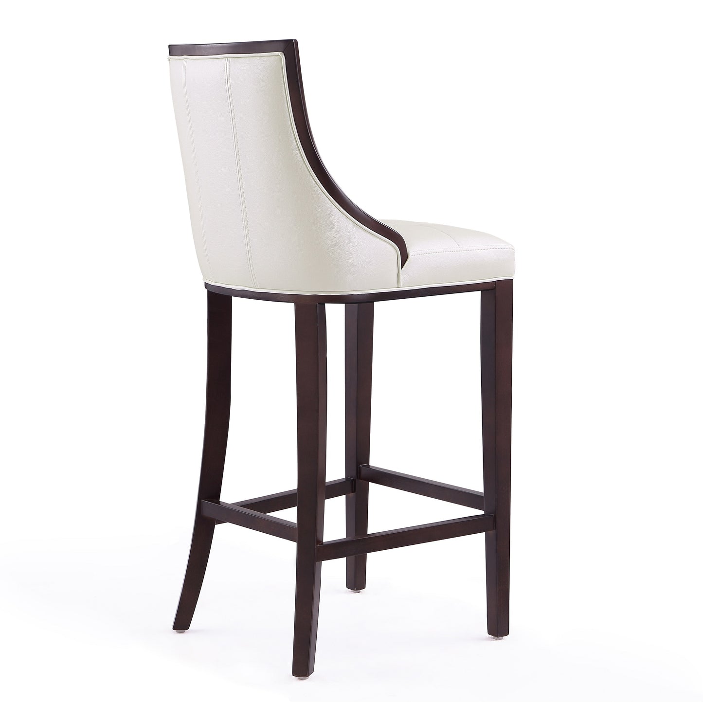 Manhattan Comfort Fifth Avenue Wood and Faux Leather Counter Height Bar Stool