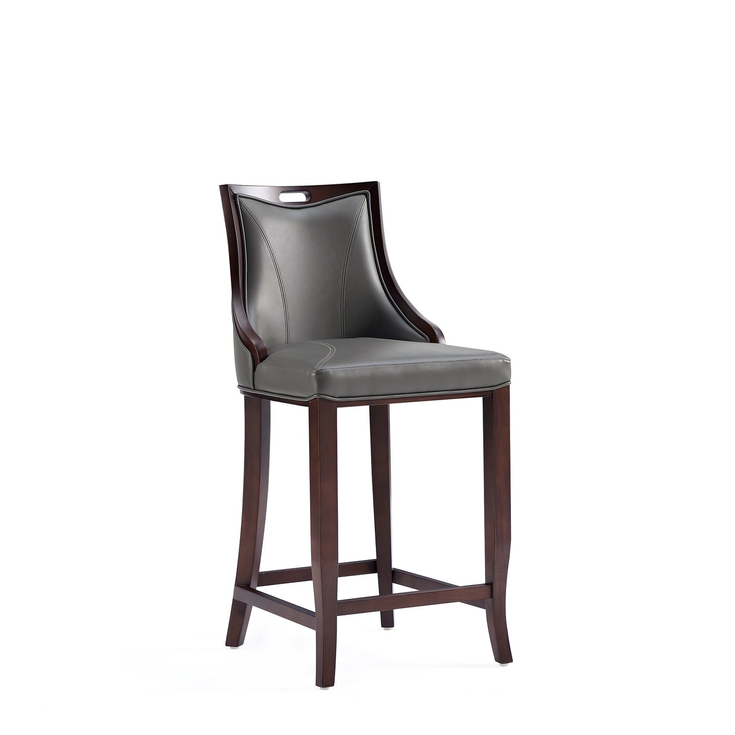 Emperor Traditional Wood Upholstered Barstool in Graphite BS008-PE