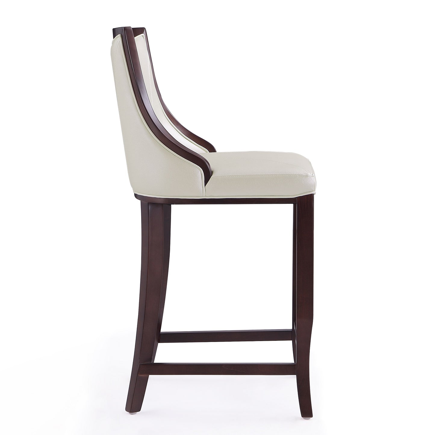 Emperor Traditional Wood Upholstered Barstool in Pearl White BS008-PW