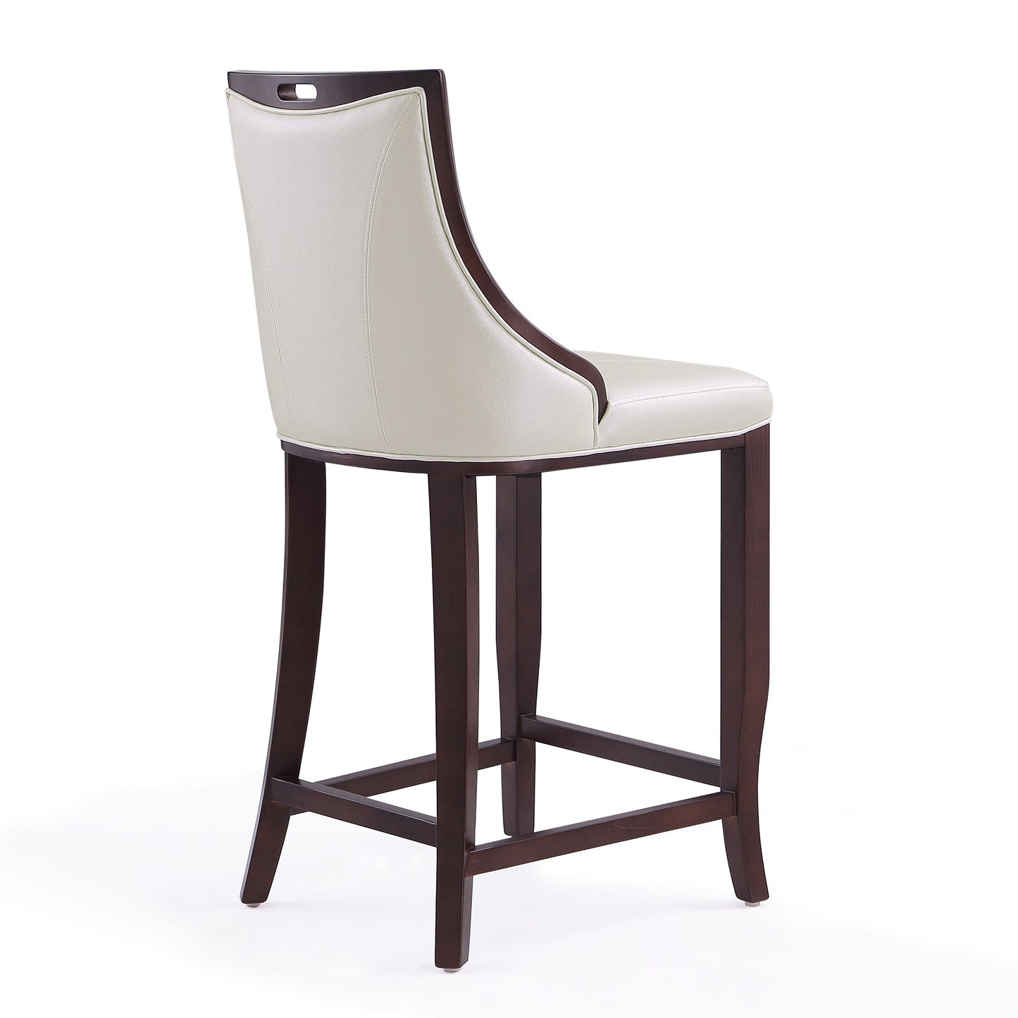 Emperor Traditional Wood Upholstered Barstool in Pearl White BS008-PW
