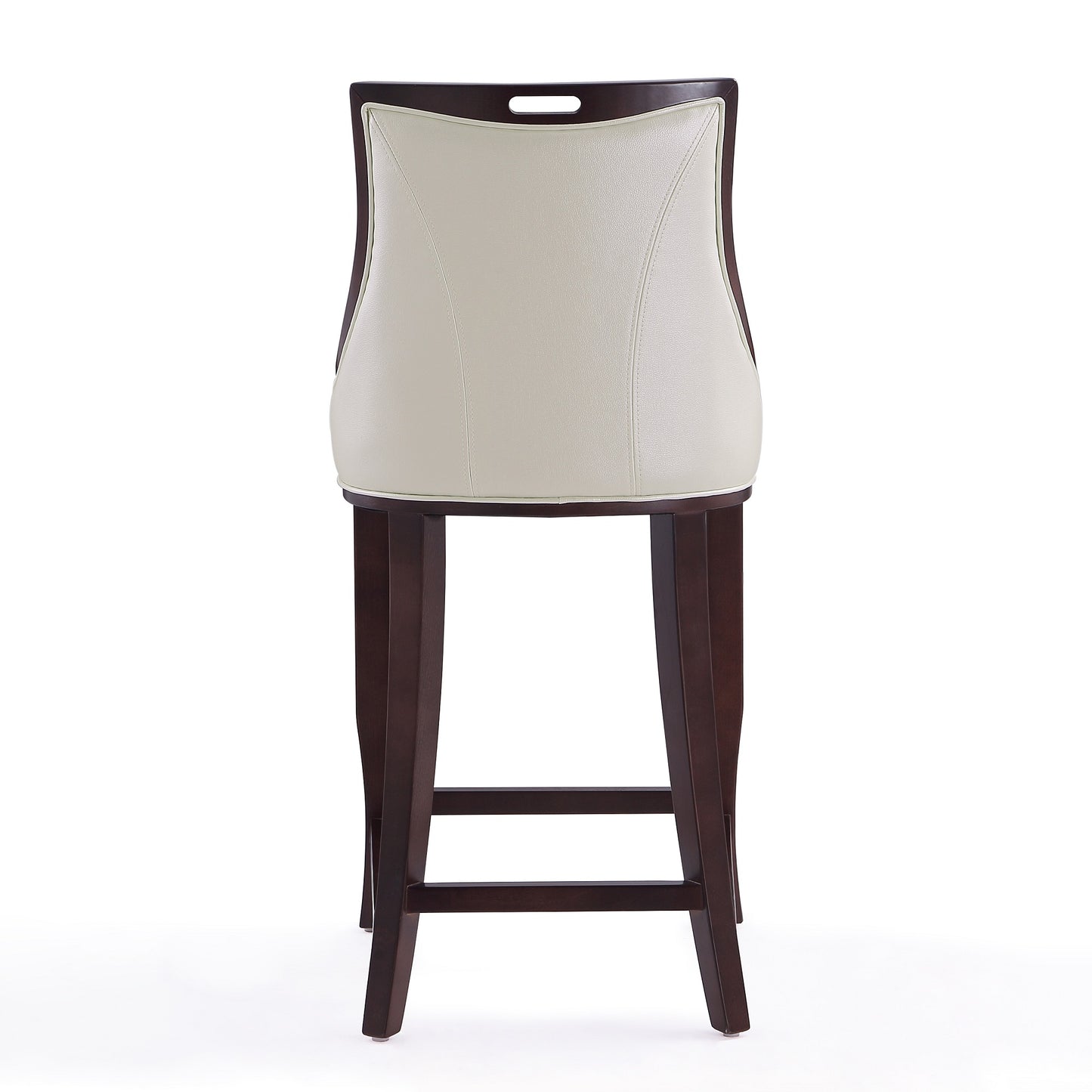 Emperor Traditional Wood Upholstered Barstool in Pearl White BS008-PW