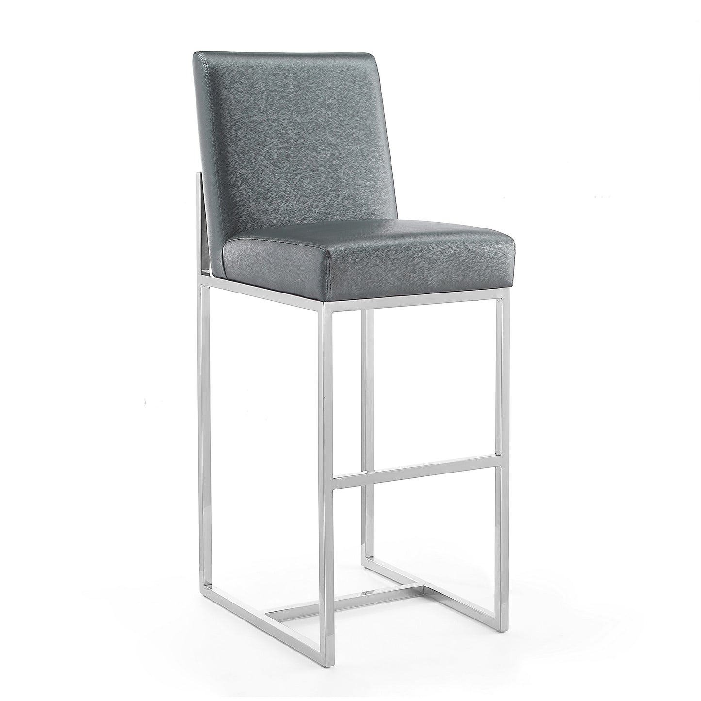Manhattan Comfort Element 42.13 in. Graphite and Polished Chrome Stainless Steel Bar Stool BS010-GP