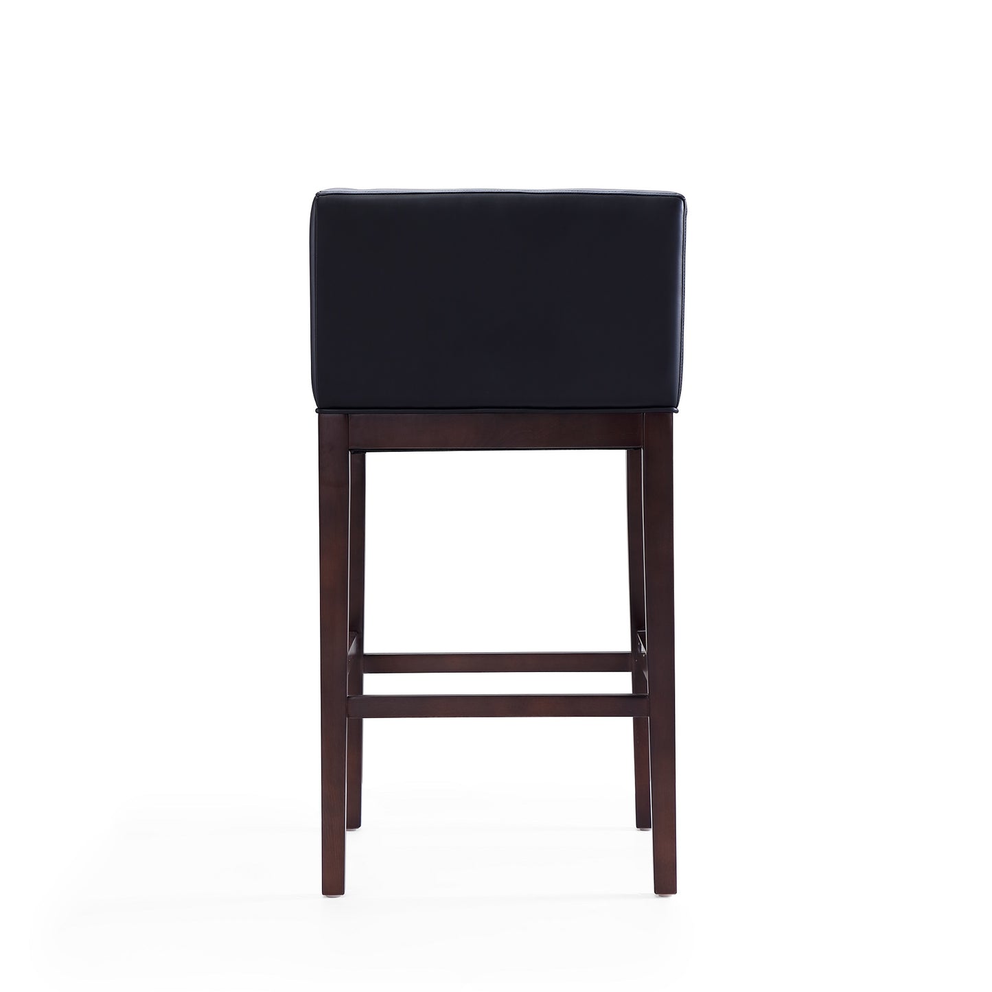 Manhattan Comfort Kingsley 38 in. Black and Dark Walnut Beech Wood Barstool BS012-BK