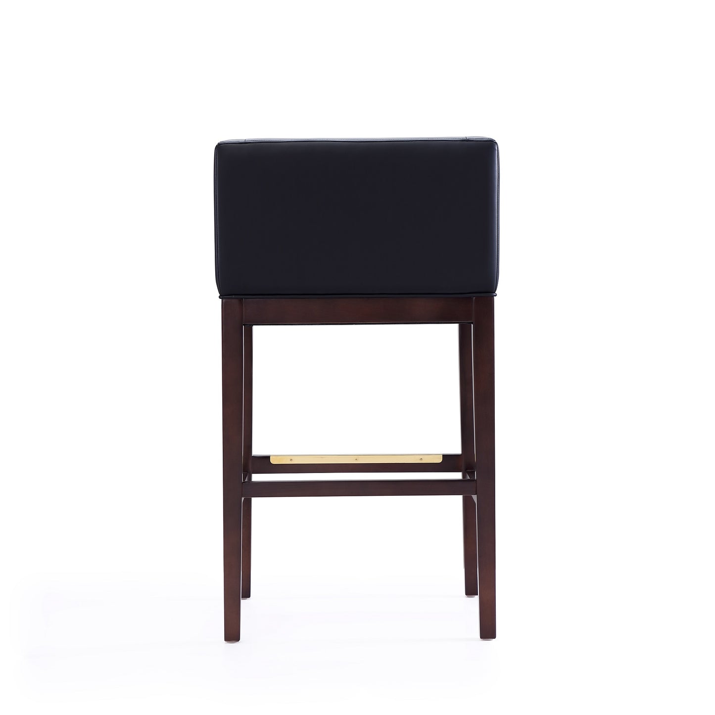 Manhattan Comfort Kingsley 38 in. Black and Dark Walnut Beech Wood Barstool BS012-BK