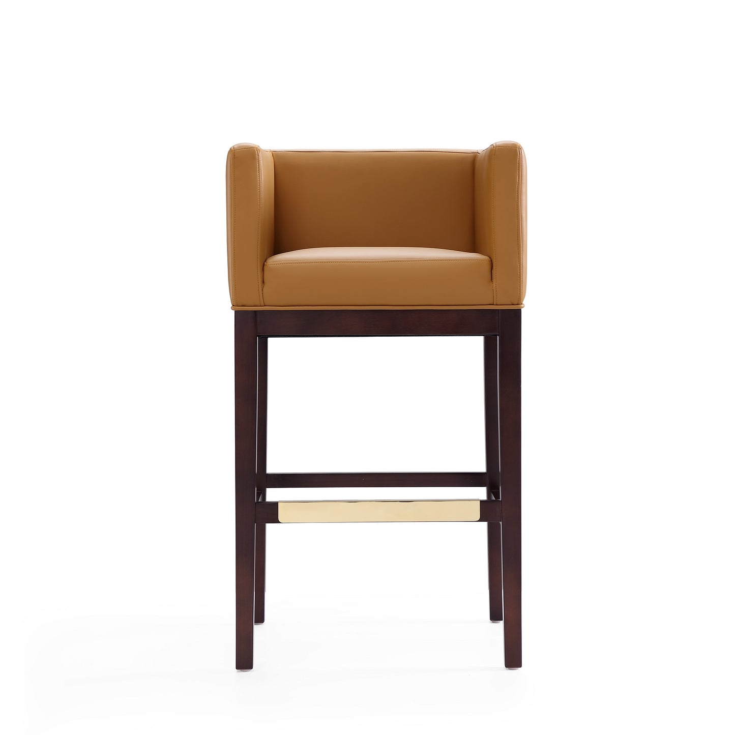 Kingsley Mid-Century Modern Wood Upholstered Barstool in Camel BS012-CL