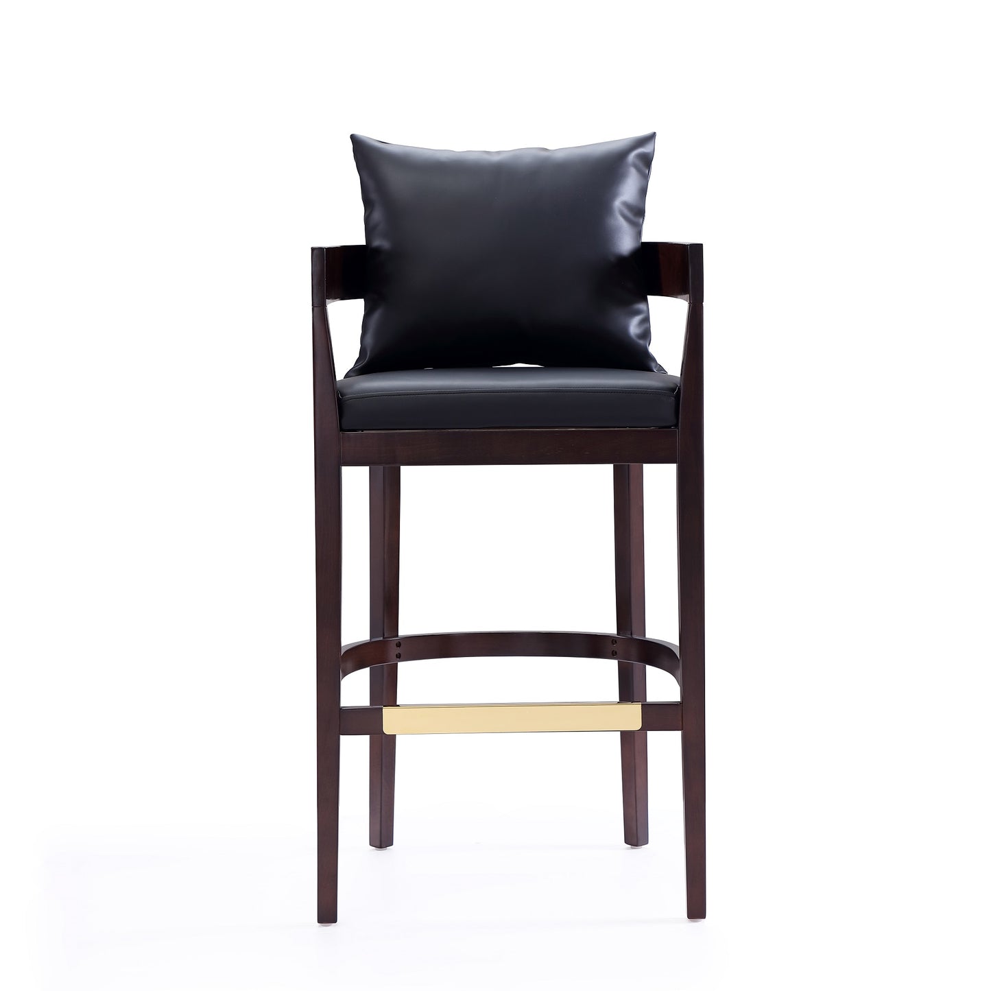 Ritz Mid-Century Modern Wood Upholstered Barstool in Black BS013-BK
