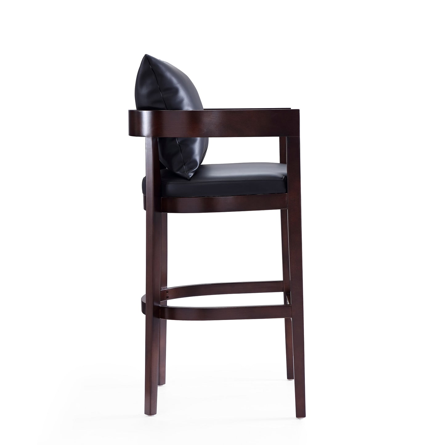 Ritz Mid-Century Modern Wood Upholstered Barstool in Black BS013-BK
