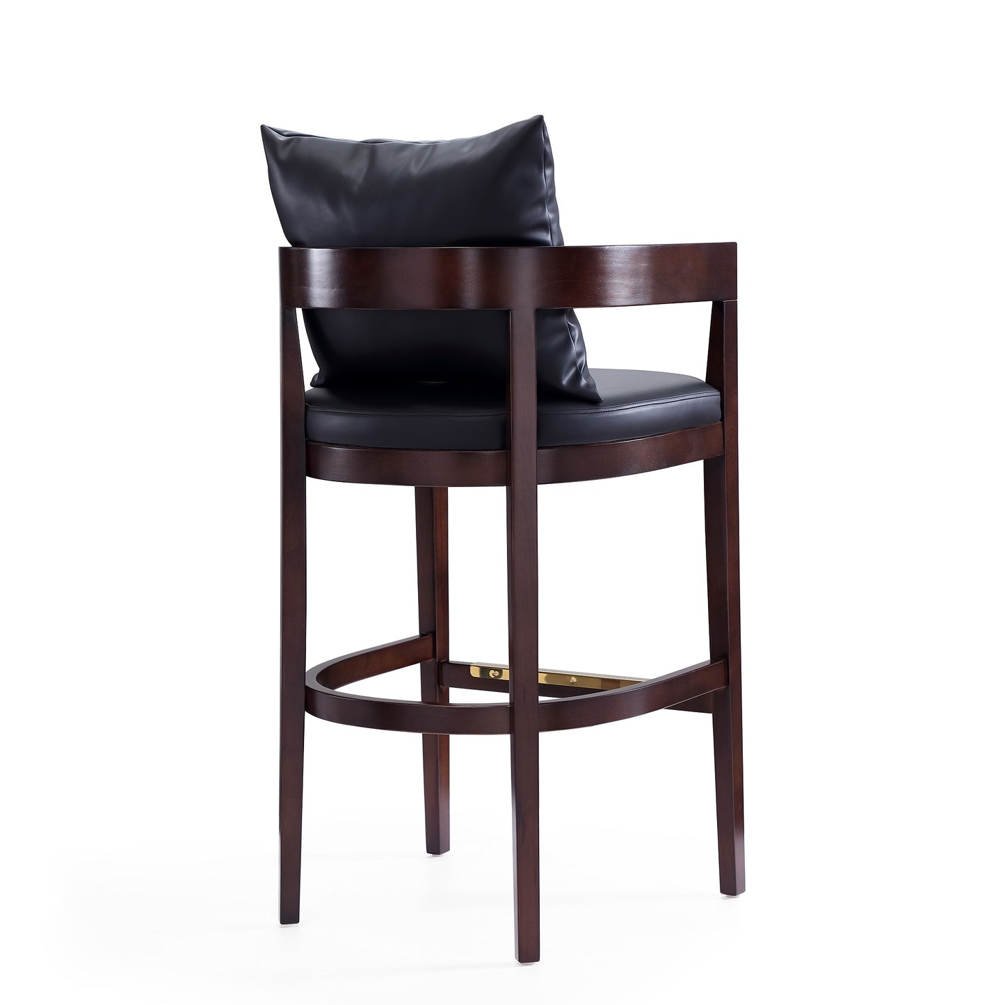 Ritz Mid-Century Modern Wood Upholstered Barstool in Black BS013-BK