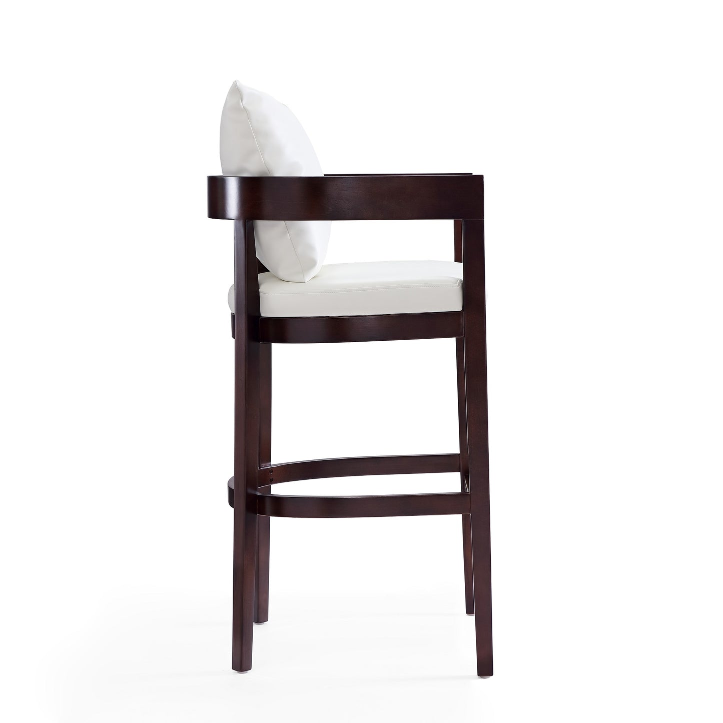 Ritz Mid-Century Modern Wood Upholstered Barstool in Ivory BS013-IV