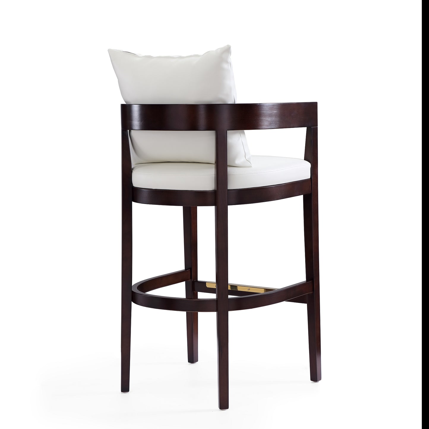 Ritz Mid-Century Modern Wood Upholstered Barstool in Ivory BS013-IV
