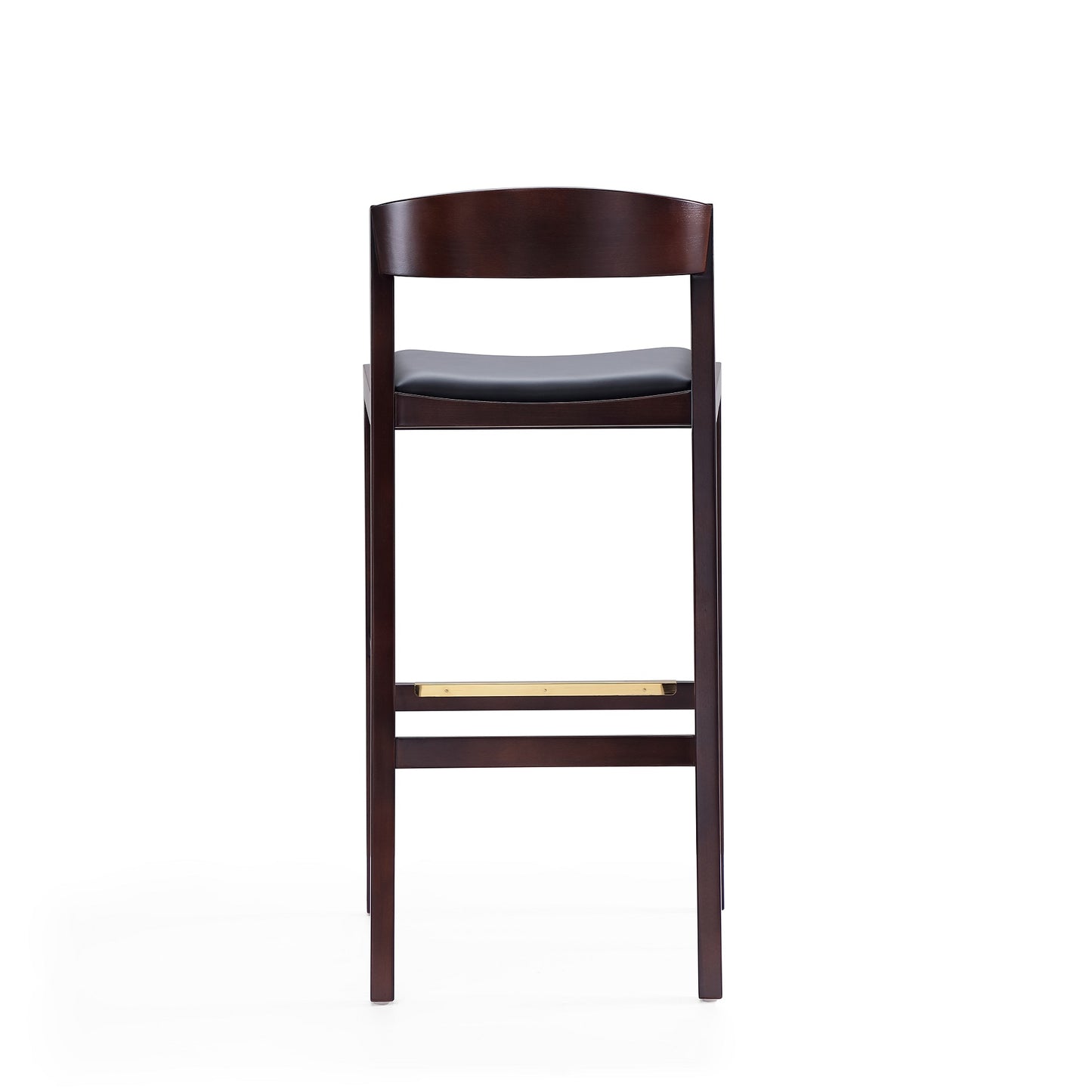 Klismos Mid-Century Modern Wood Upholstered Barstool in Black BS014-BK