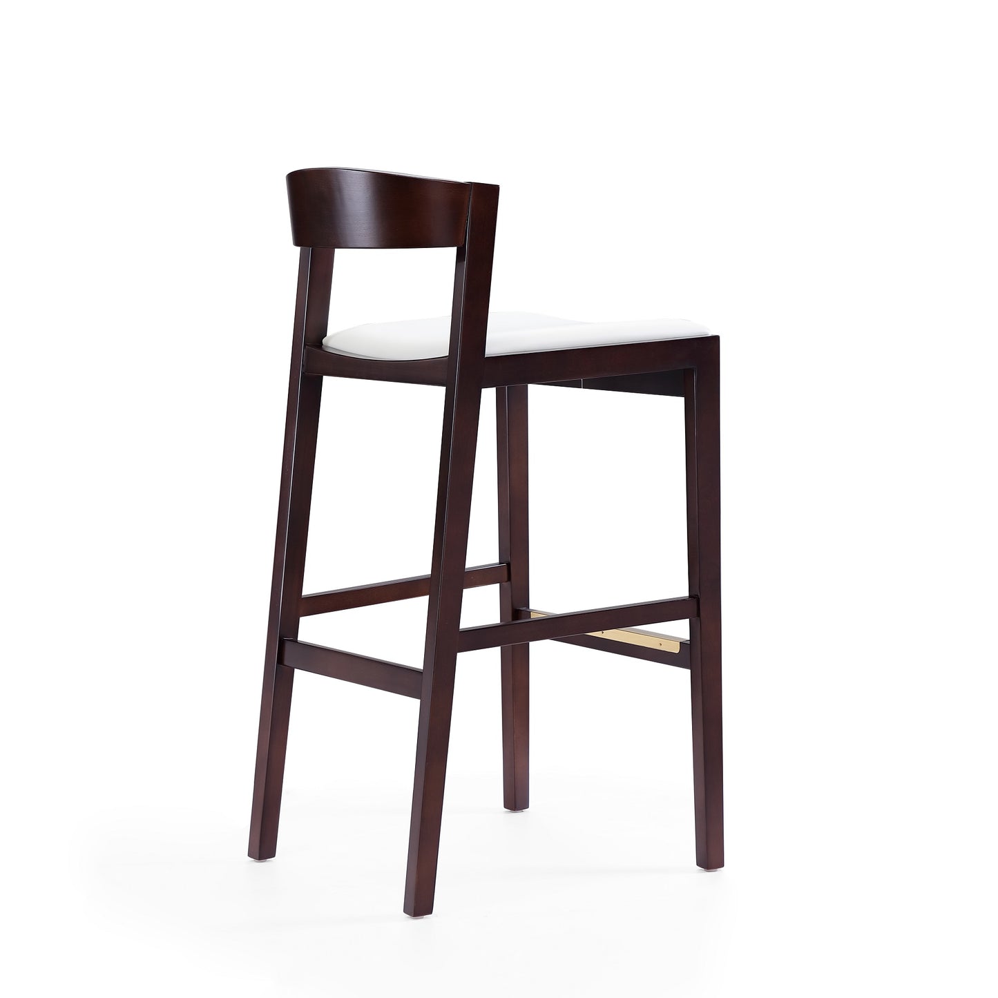 Manhattan Comfort Klismos 40.75 in. Ivory and Dark Walnut Beech Wood Barstool BS014-IV