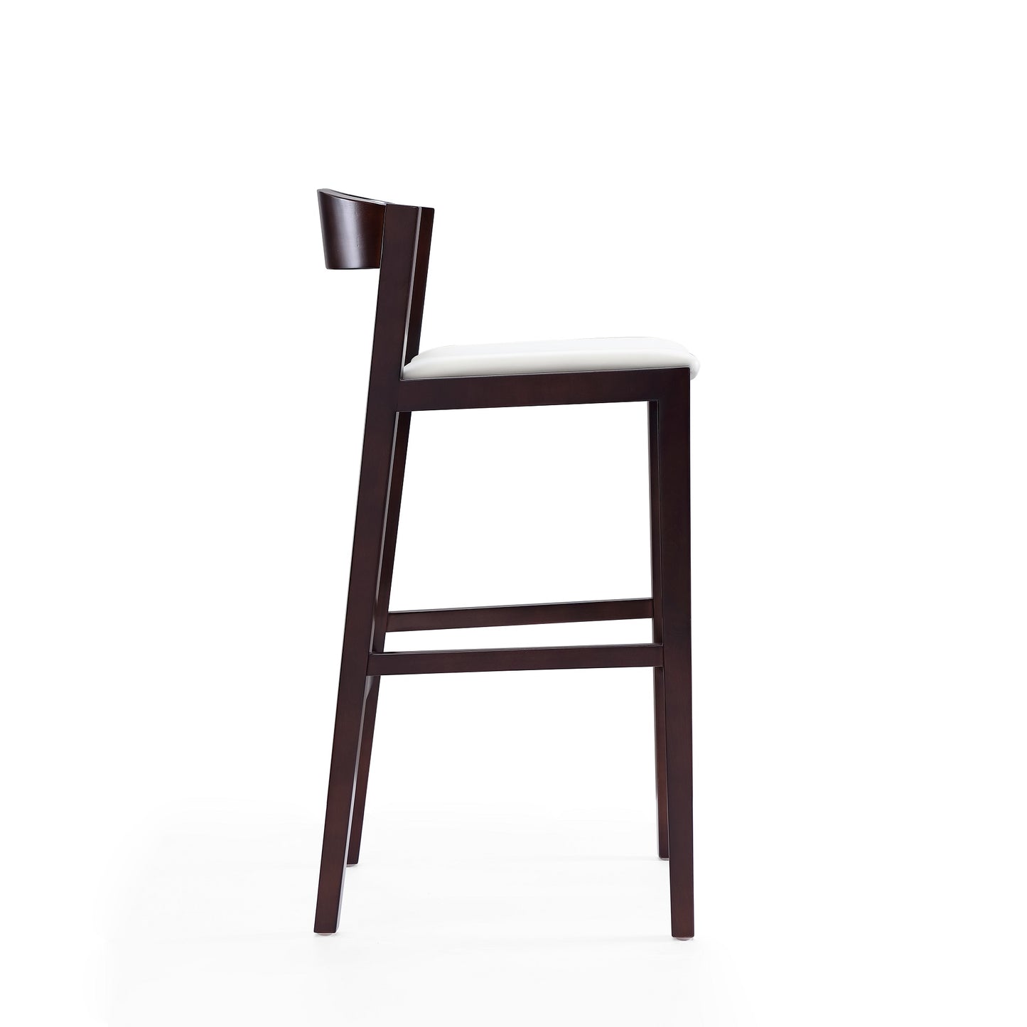 Manhattan Comfort Klismos 40.75 in. Ivory and Dark Walnut Beech Wood Barstool BS014-IV