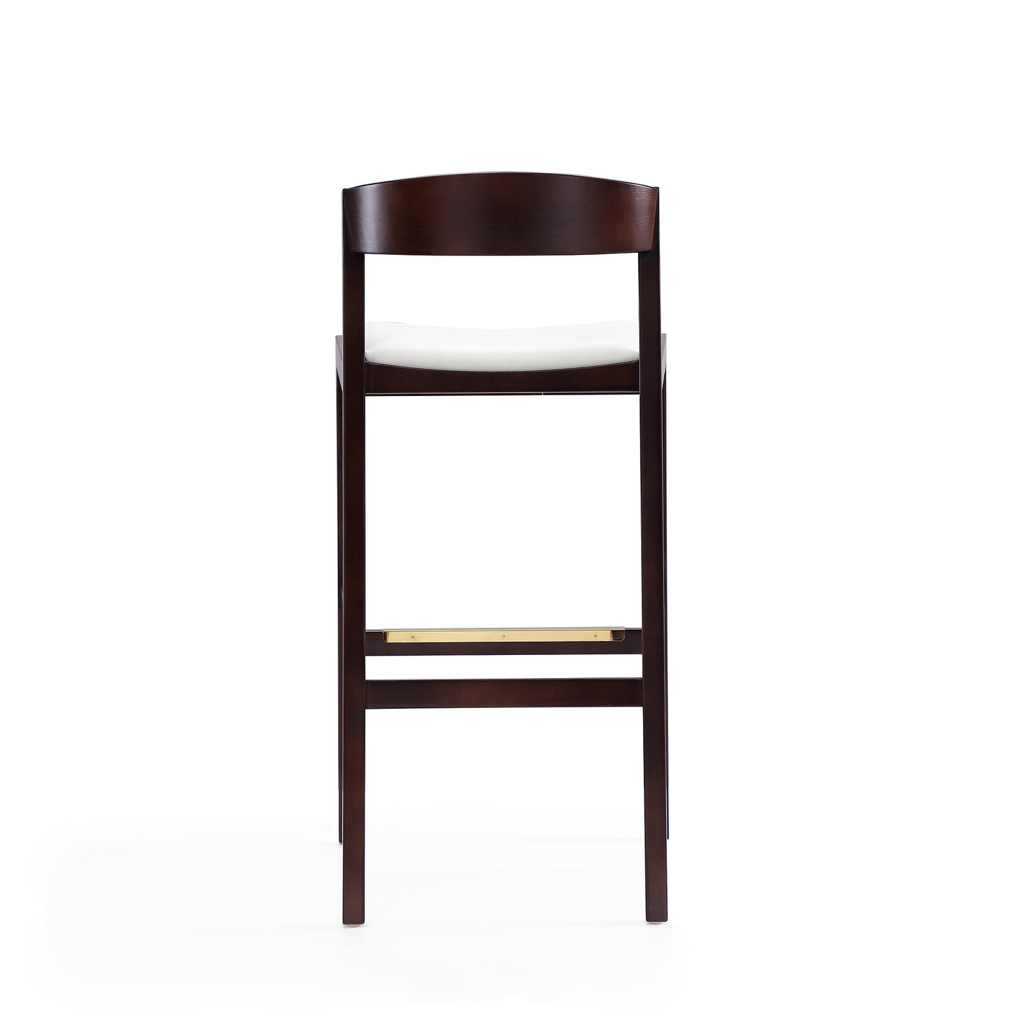 Manhattan Comfort Klismos 40.75 in. Ivory and Dark Walnut Beech Wood Barstool BS014-IV