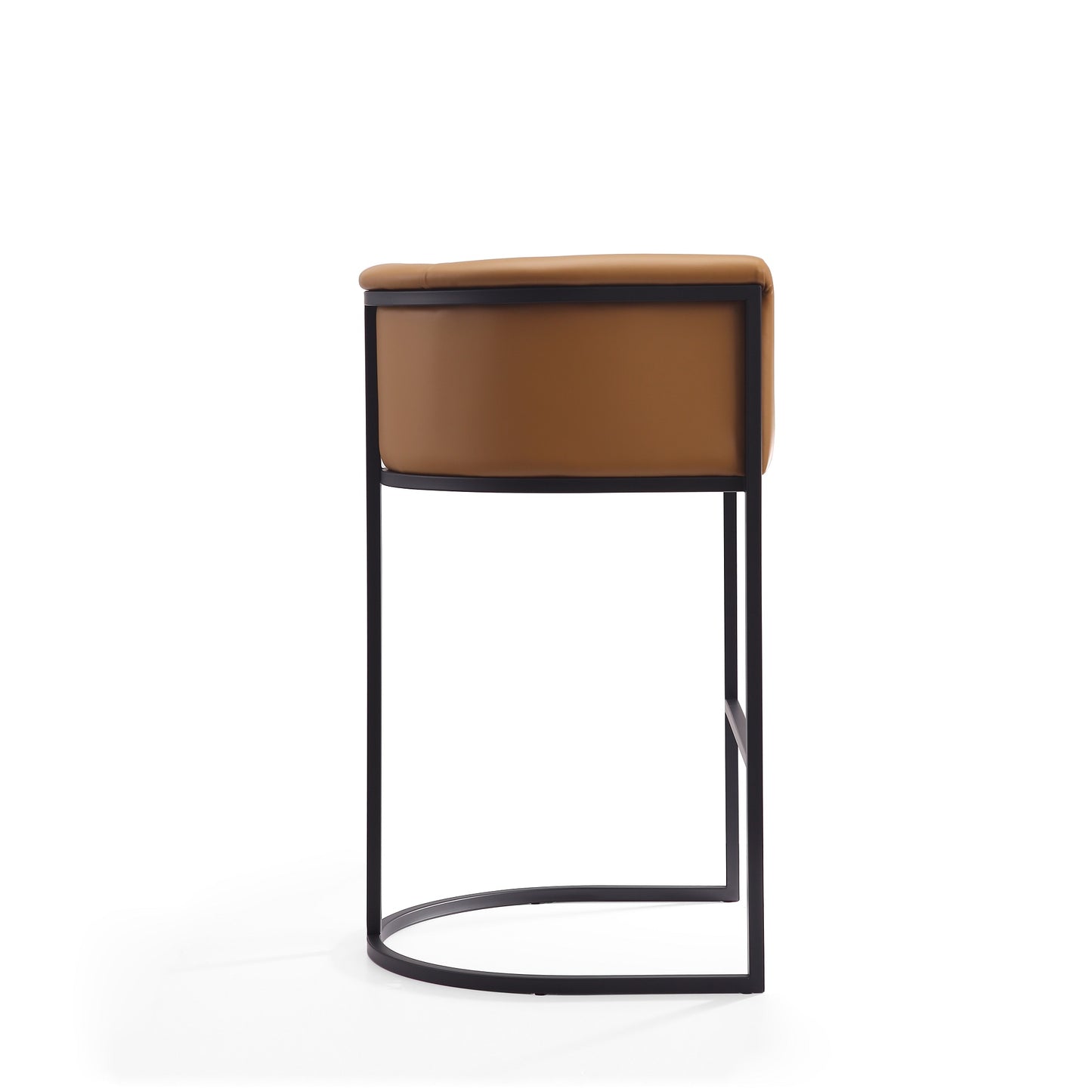 Manhattan Comfort Cosmopolitan 37.8 in. Camel and Black Metal Barstool BS015-CL