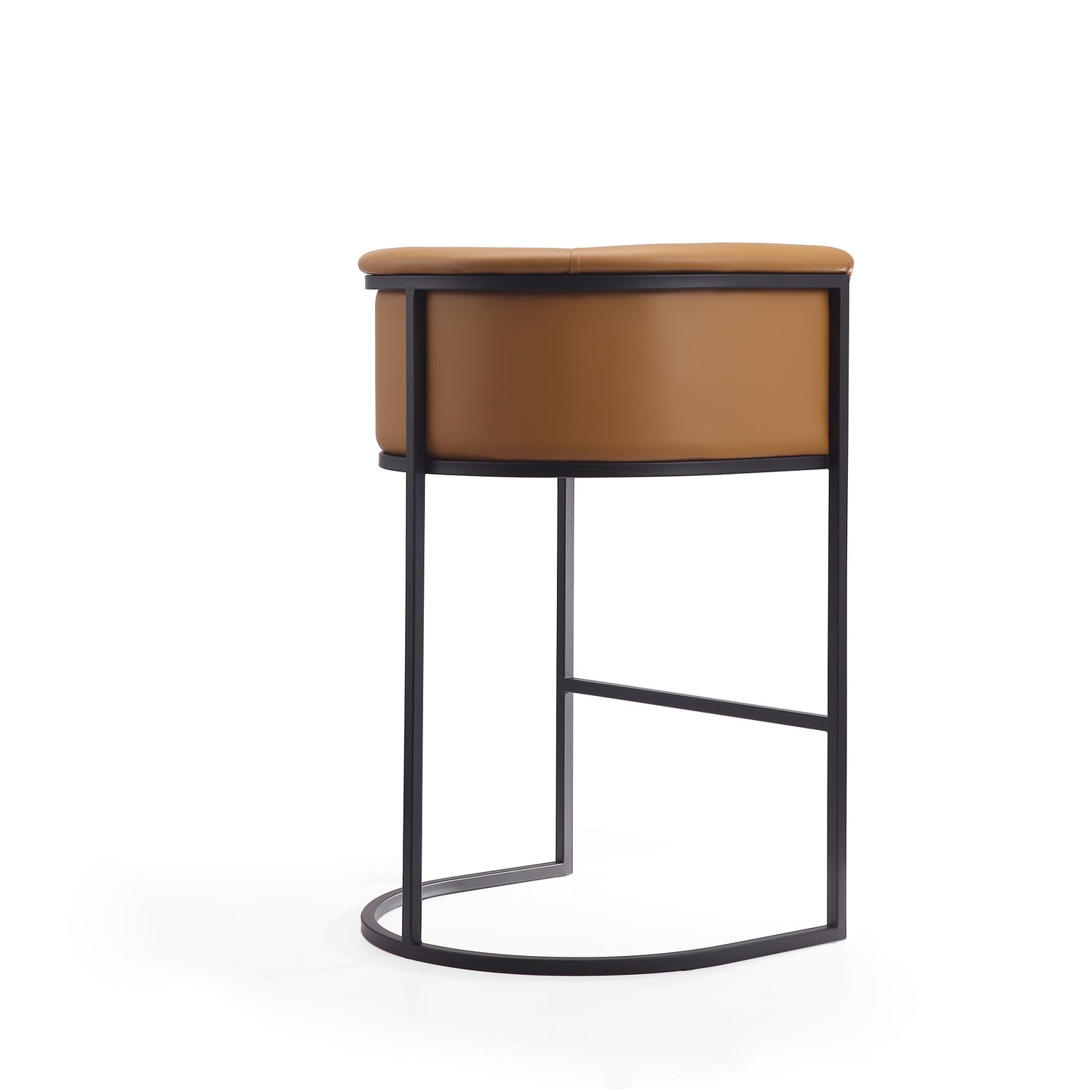 Manhattan Comfort Cosmopolitan 37.8 in. Camel and Black Metal Barstool BS015-CL