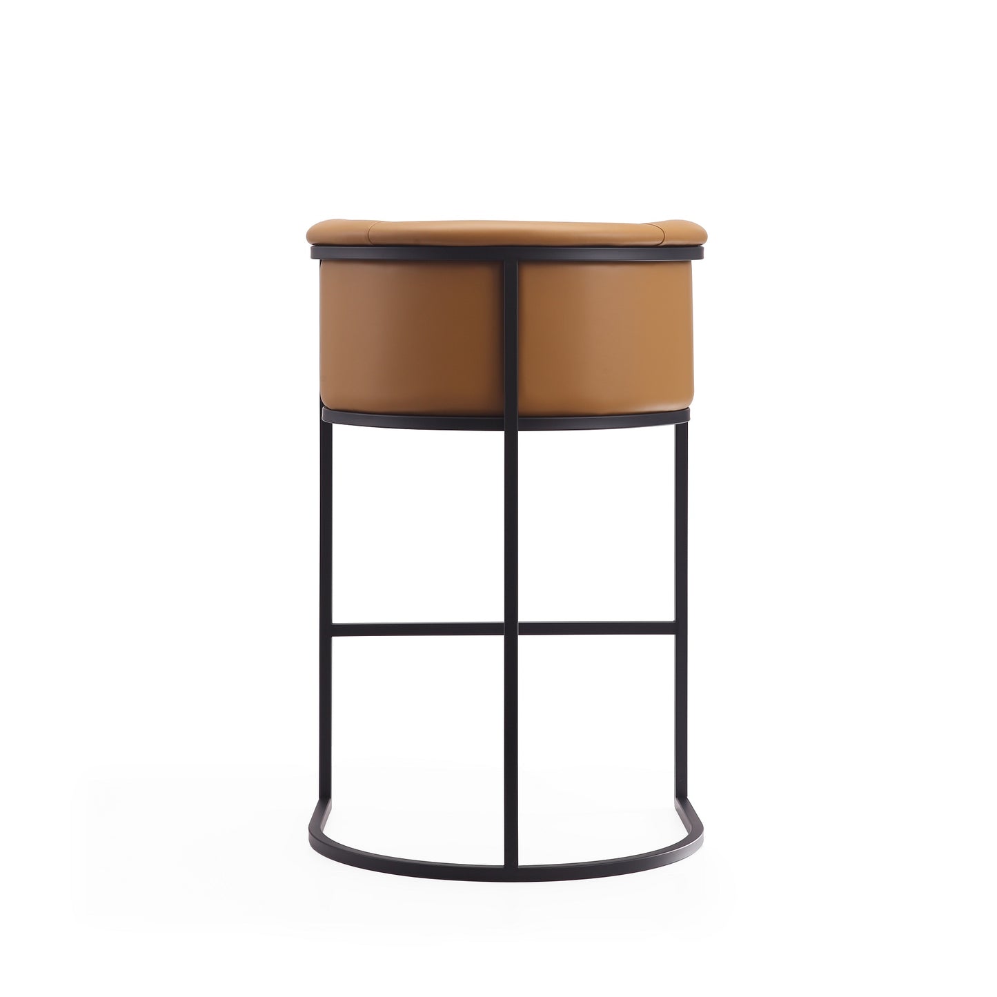 Manhattan Comfort Cosmopolitan 37.8 in. Camel and Black Metal Barstool BS015-CL