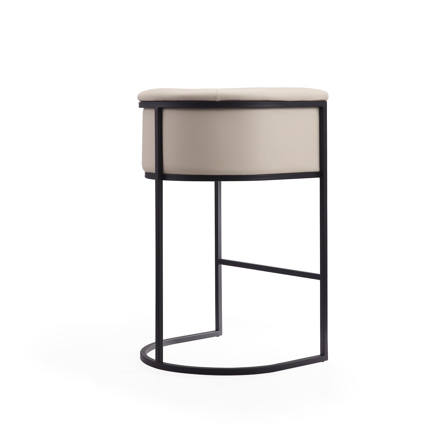 Manhattan Comfort Cosmopolitan 37.8 in. Cream and Black Metal Barstool BS015-CR