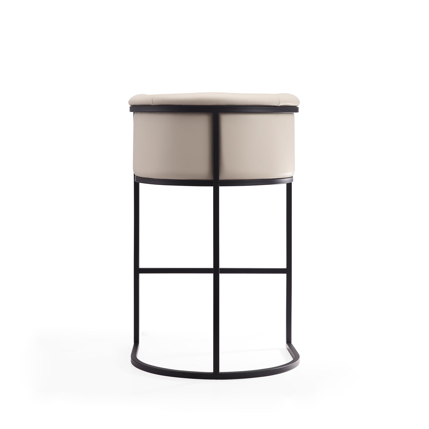 Manhattan Comfort Cosmopolitan 37.8 in. Cream and Black Metal Barstool BS015-CR