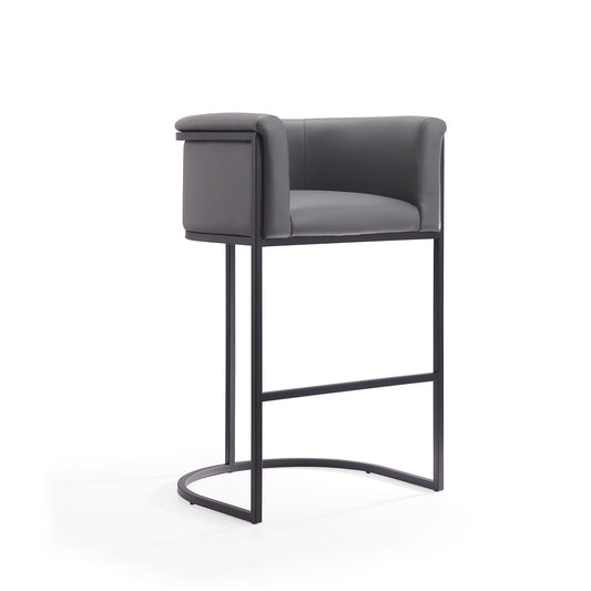 Manhattan Comfort Cosmopolitan 37.8 in. Grey and Black Metal Barstool BS015-GY