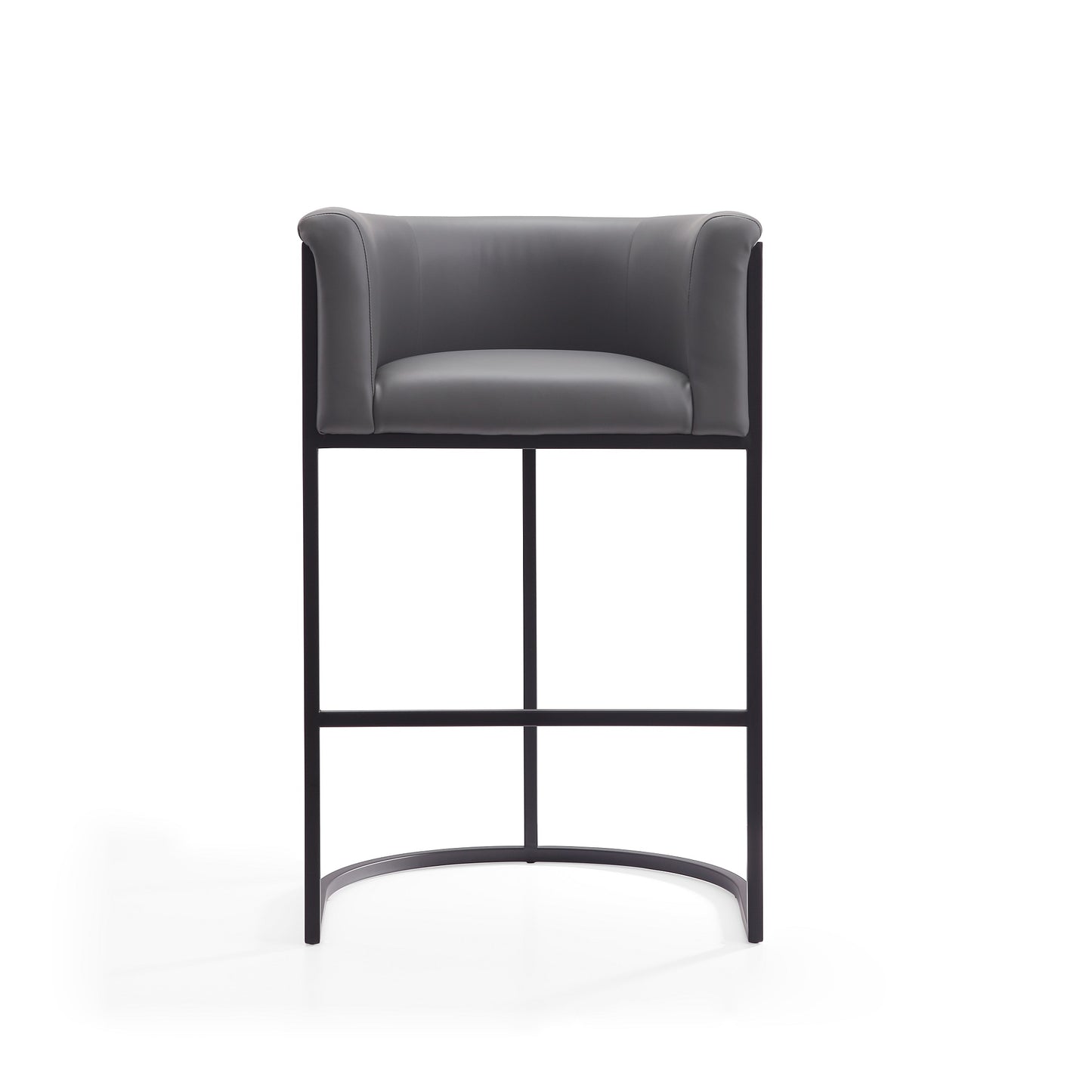 Manhattan Comfort Cosmopolitan 37.8 in. Grey and Black Metal Barstool BS015-GY