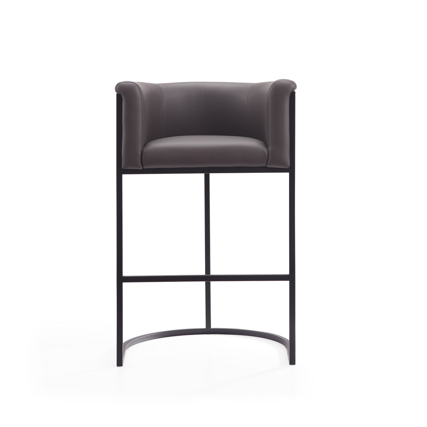 Cosmopolitan Mid-Century Modern Metal Upholstered Barstool in Graphite BS015-PE