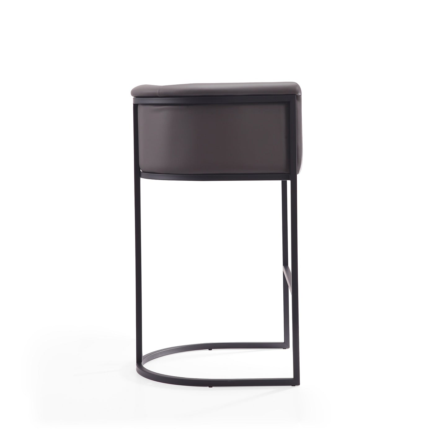 Cosmopolitan Mid-Century Modern Metal Upholstered Barstool in Graphite BS015-PE