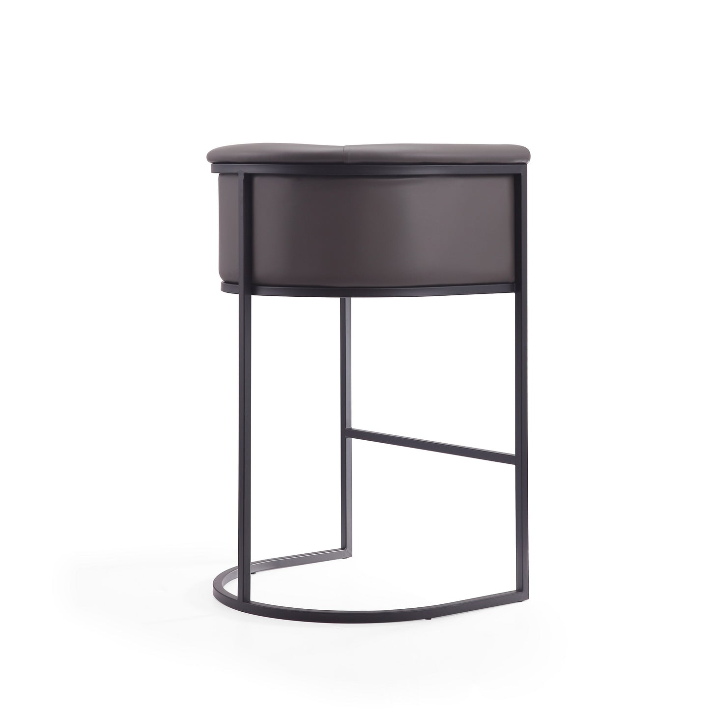 Cosmopolitan Mid-Century Modern Metal Upholstered Barstool in Graphite BS015-PE