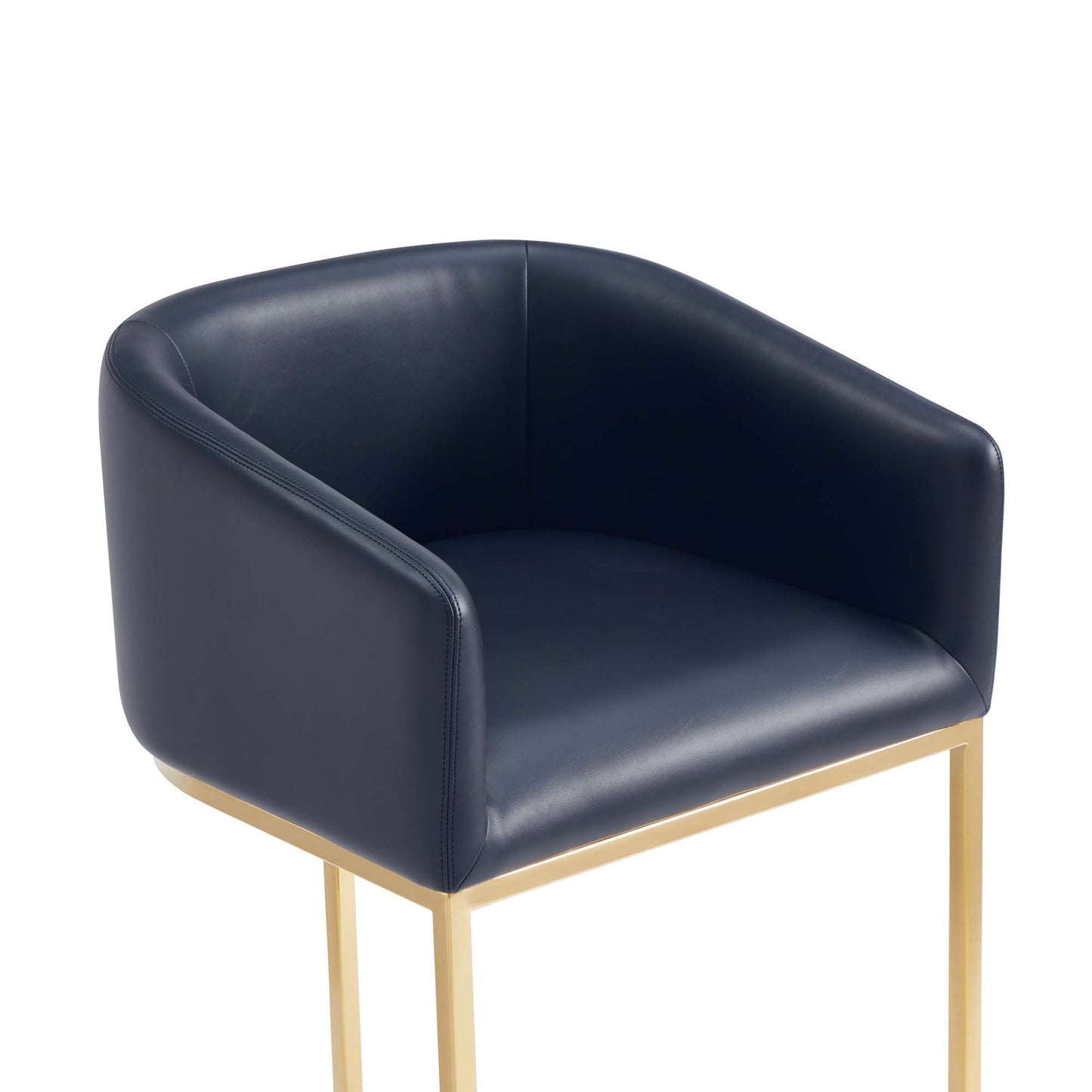 Louvre Mid-Century Modern Metal Upholstered Barstool in Black BS016-BK
