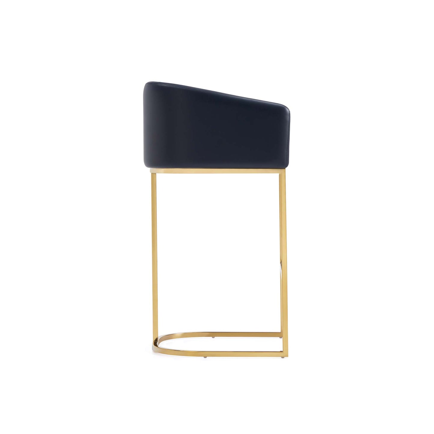 Louvre Mid-Century Modern Metal Upholstered Barstool in Black BS016-BK