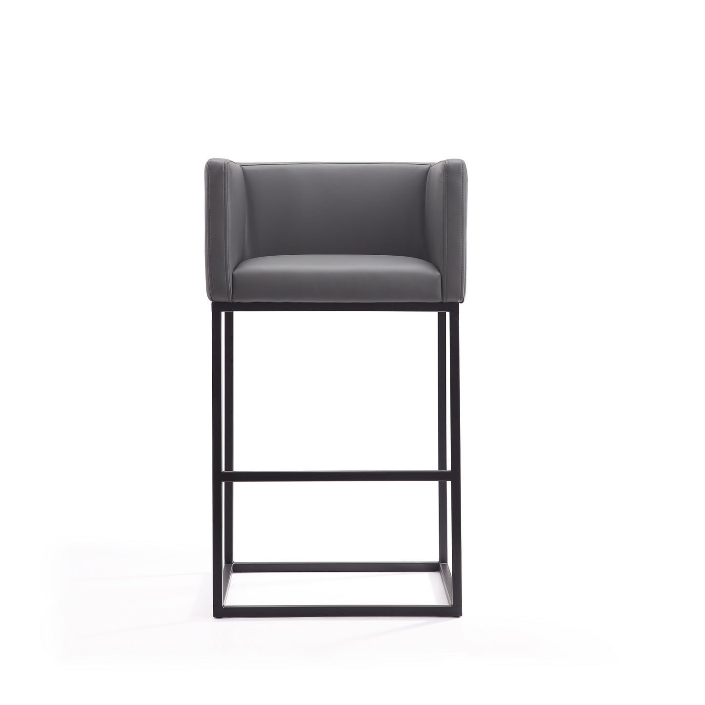 Manhattan Comfort Embassy 38 in. Grey and Black Metal Barstool BS018-GY