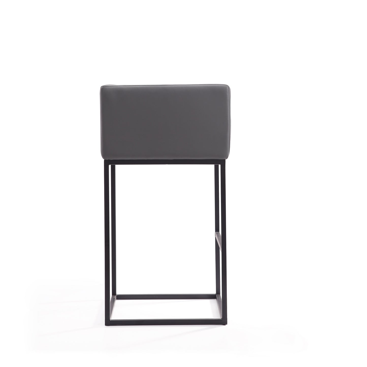 Manhattan Comfort Embassy 38 in. Grey and Black Metal Barstool BS018-GY
