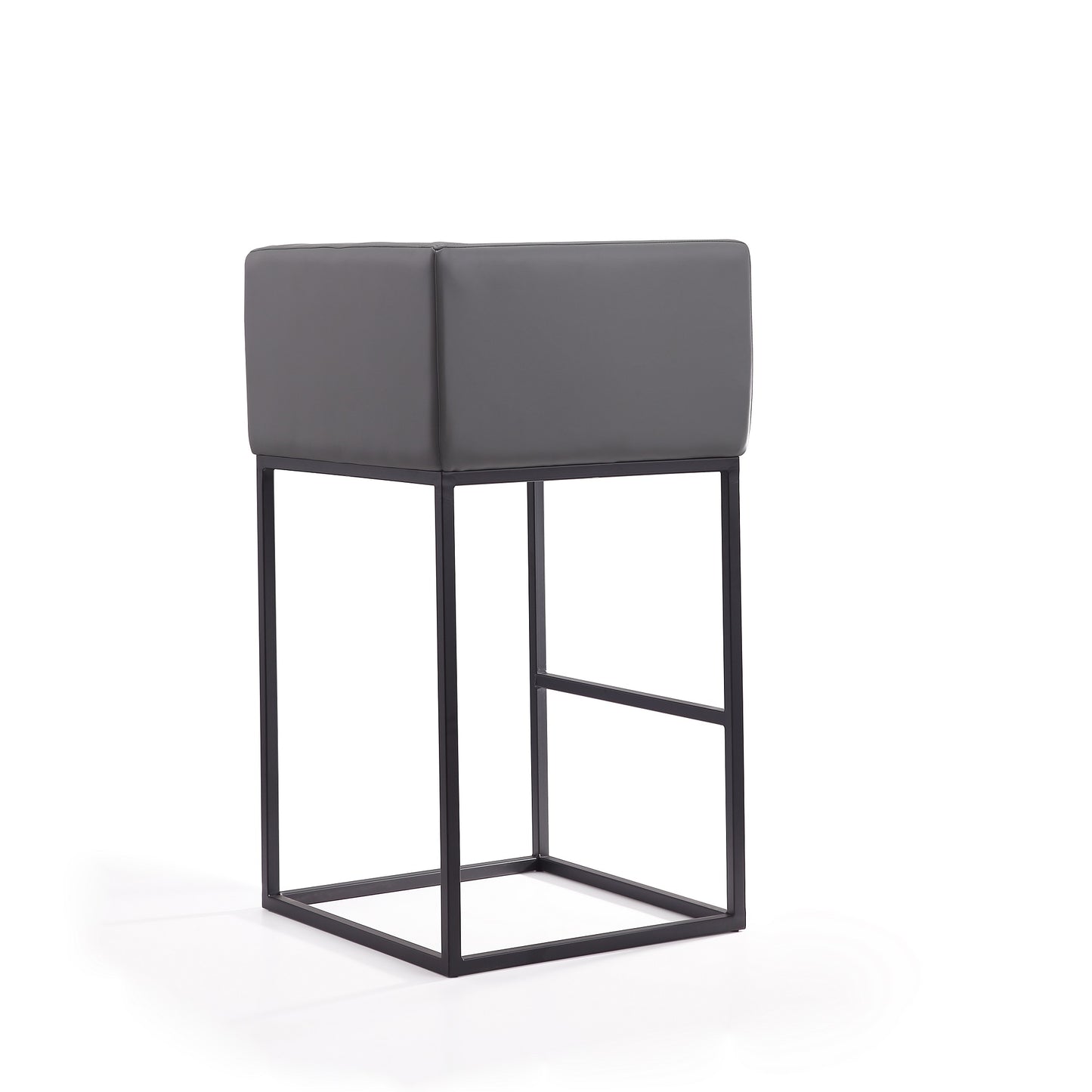 Manhattan Comfort Embassy 38 in. Grey and Black Metal Barstool BS018-GY