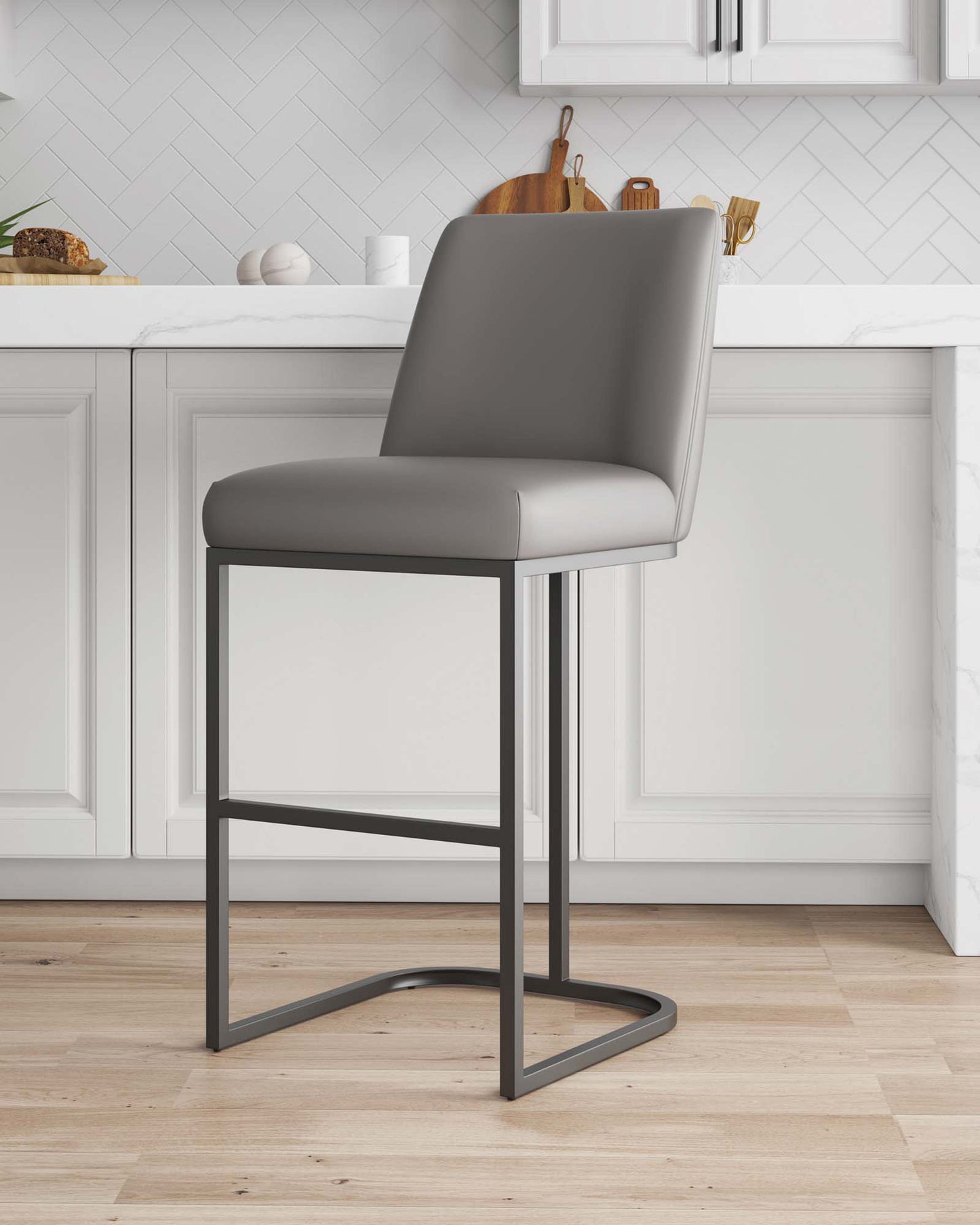 Manhattan Comfort Serena Modern Leatherette Upholstered Barstool and Counter Stool Set