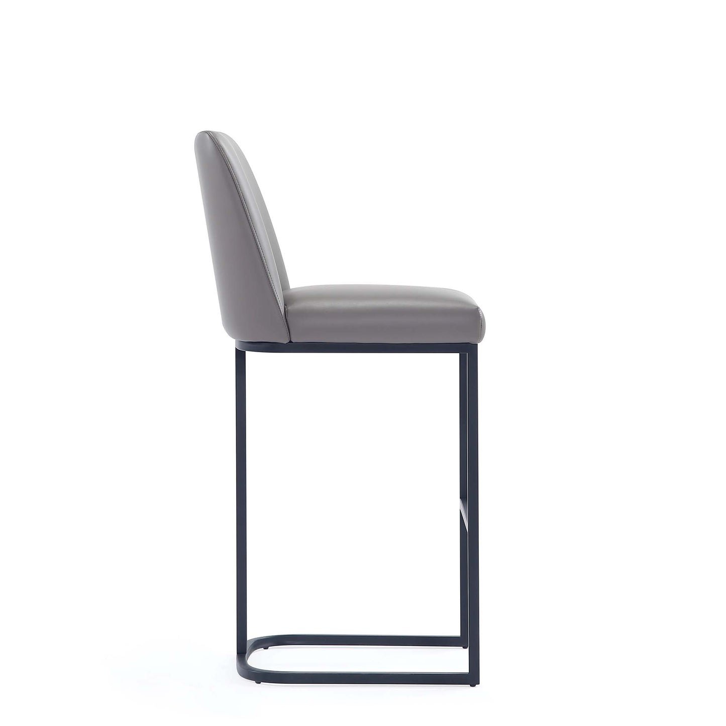Manhattan Comfort Serena Modern Leatherette Upholstered Barstool in Grey BS020-GY