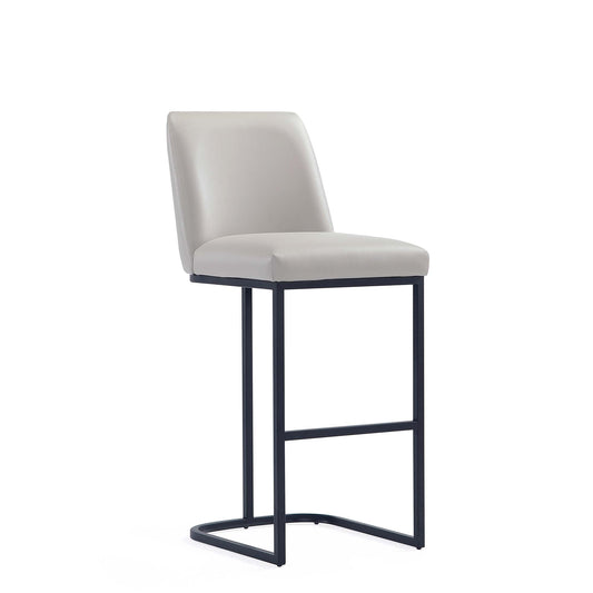 Manhattan Comfort Serena Modern Leatherette Upholstered Barstool in Light Grey BS020-LG