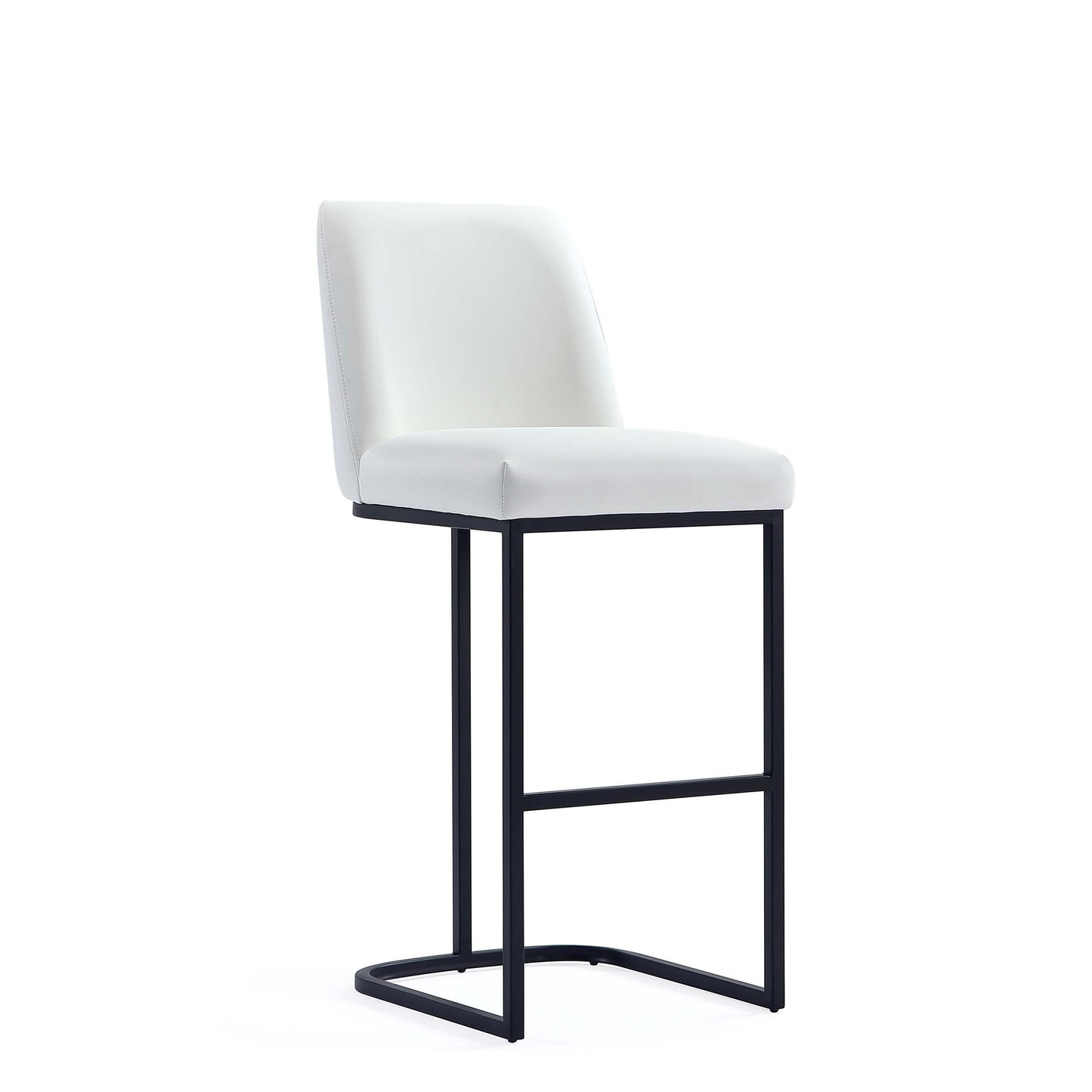 Serena Modern Metal Upholstered Barstool in White BS020-WH