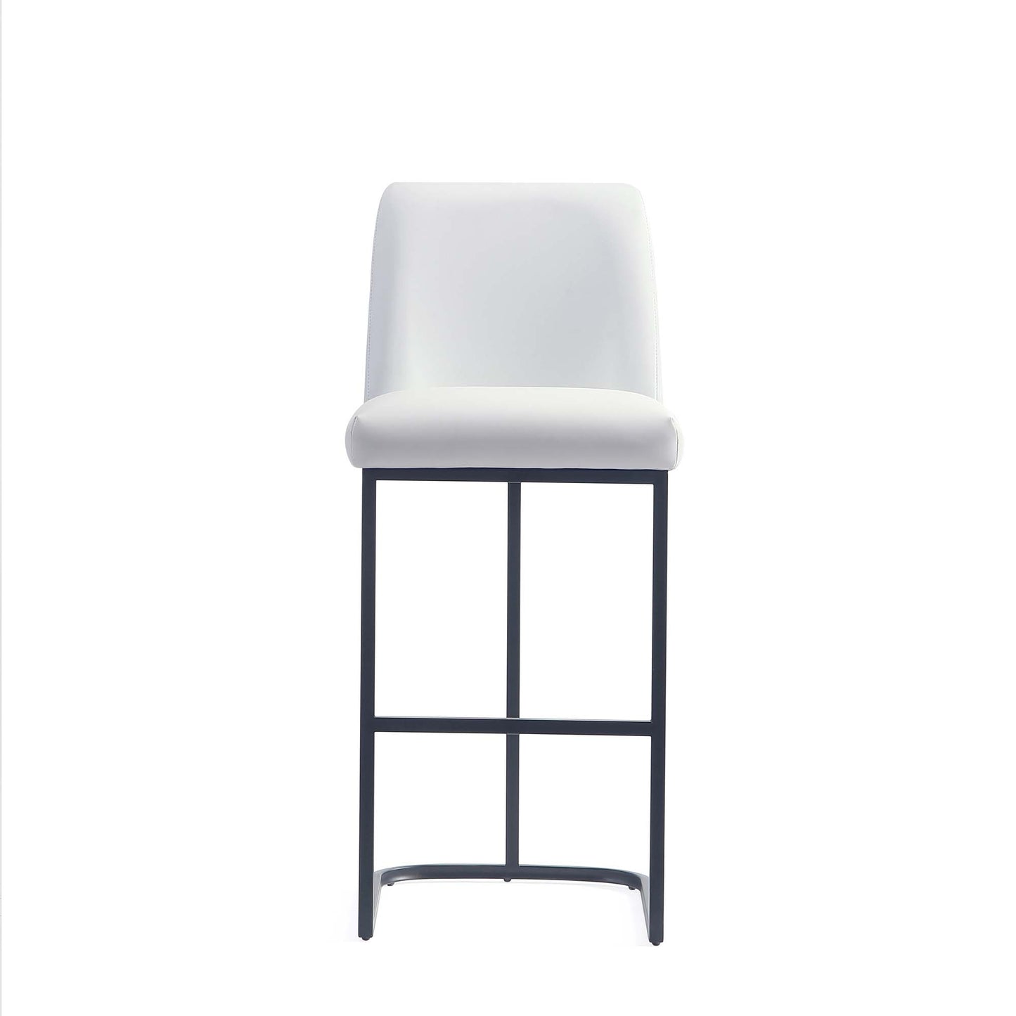 Serena Modern Metal Upholstered Barstool in White BS020-WH