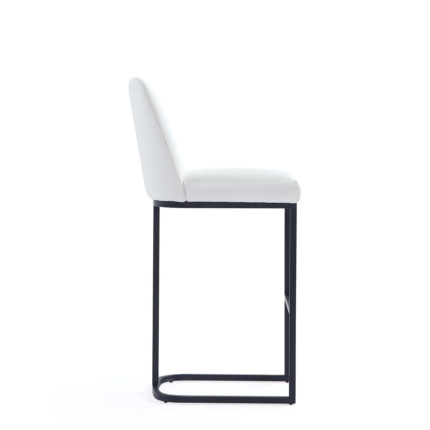 Serena Modern Metal Upholstered Barstool in White BS020-WH