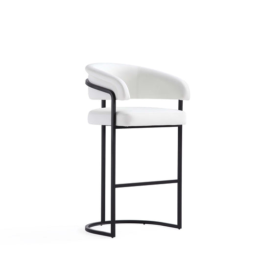 Augusta Modern Metal Upholstered Barstool in White BS021-WH