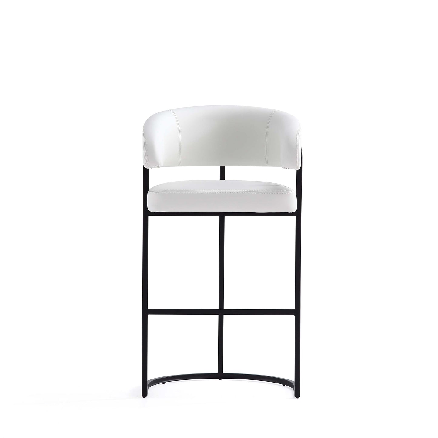 Augusta Modern Metal Upholstered Barstool in White BS021-WH