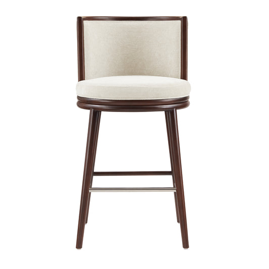 Evalyn Modern Wood Upholstered Barstool in Cream BS024-CR