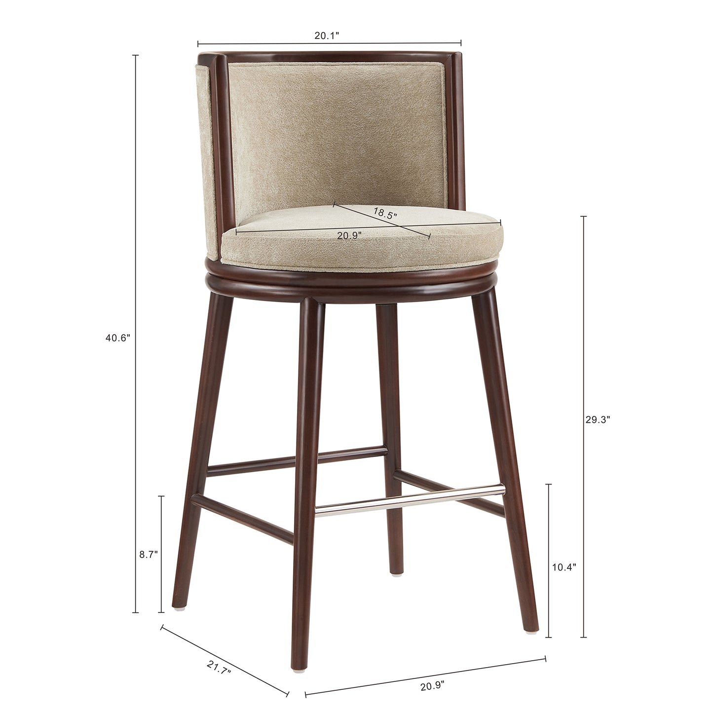 Evalyn Modern Wood Upholstered Barstool in Natural BS024-NA