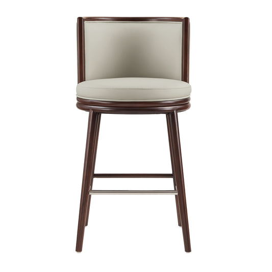 Evalyn Modern Wood Upholstered Barstool in Stone BS024-ST