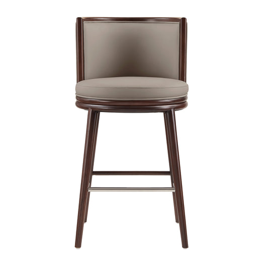 Evalyn Modern Wood Upholstered Barstool in Taupe BS024-TP
