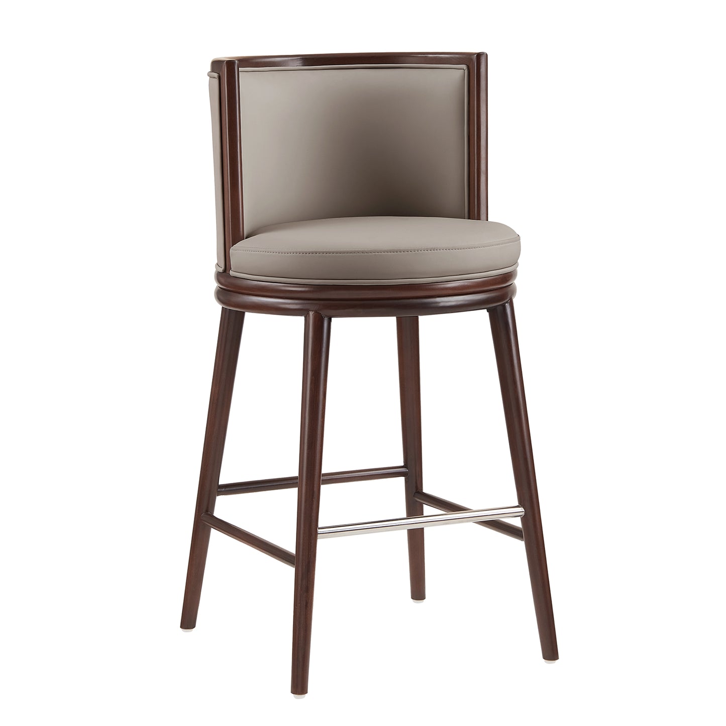 Evalyn Modern Wood Upholstered Barstool in Taupe BS024-TP