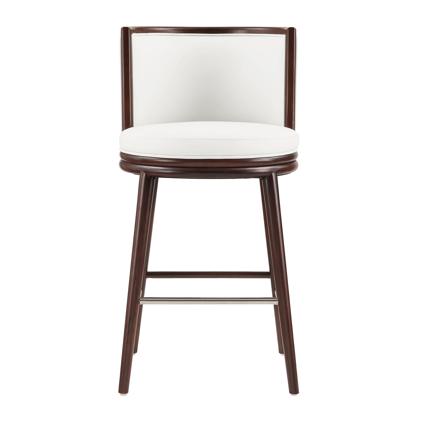 Evalyn Modern Wood Upholstered Barstool in White BS024-WH