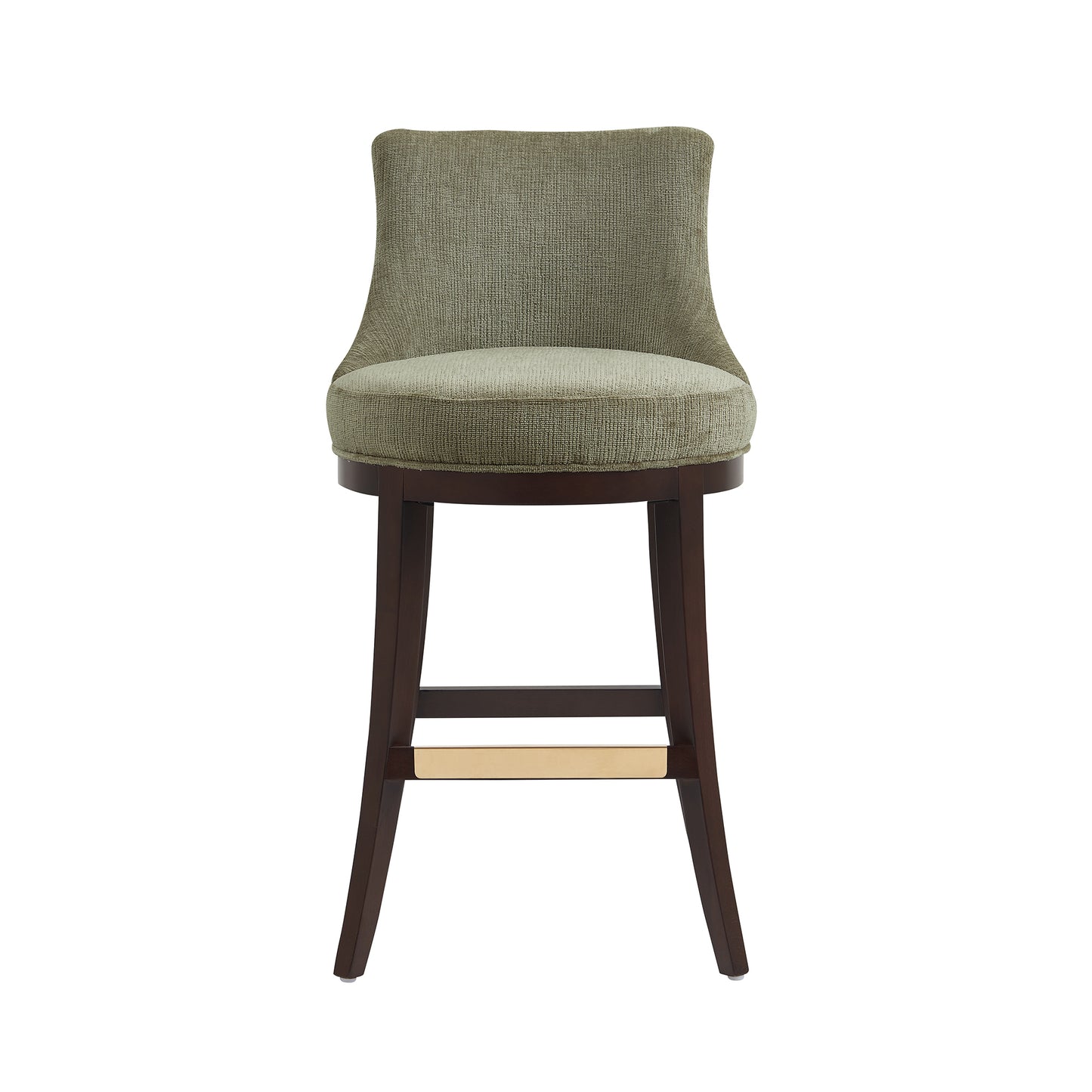 Lucia Modern Wood Upholstered Chenille Barstool in Leaf Green BS025-GR